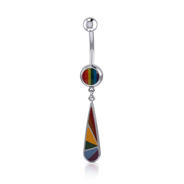 Rainbow Teardrop Belly Button Ring BJ027 - Jewelry